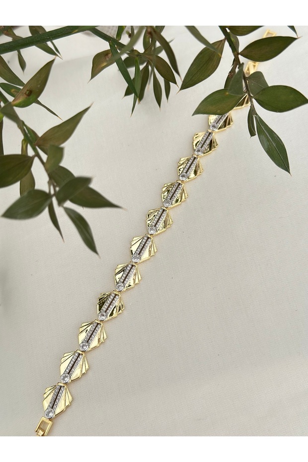 سوار حجري منقوش على شكل ورقة شجر يعادل العلامة التجارية - 2