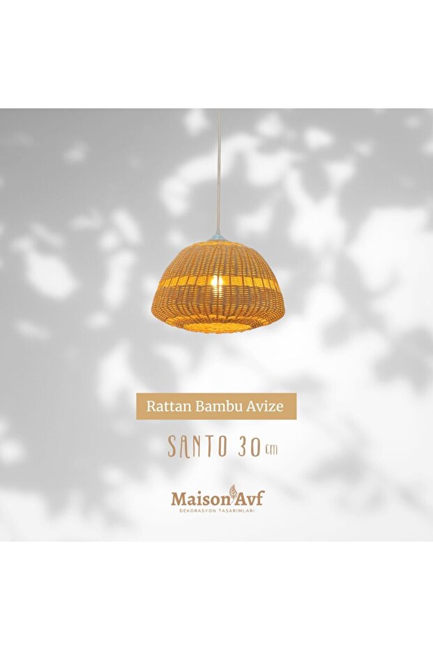 Santo Rattan Bambu Sarkıt Avize 30 cm - 3