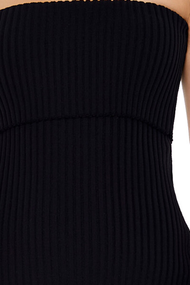 Katlanabilir Yaka Triko Elbise - 3