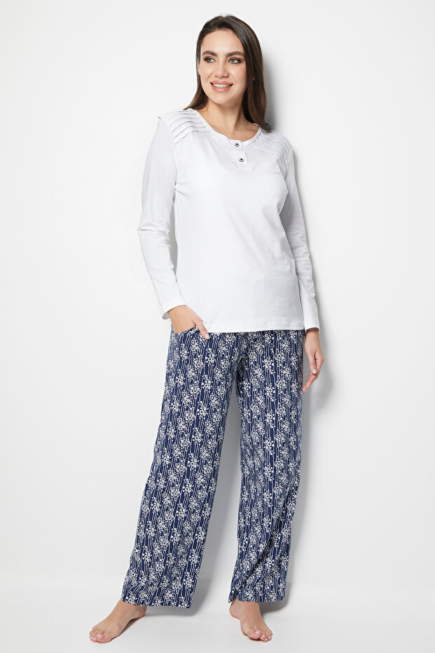 White-Black Pijama Takımı - 6