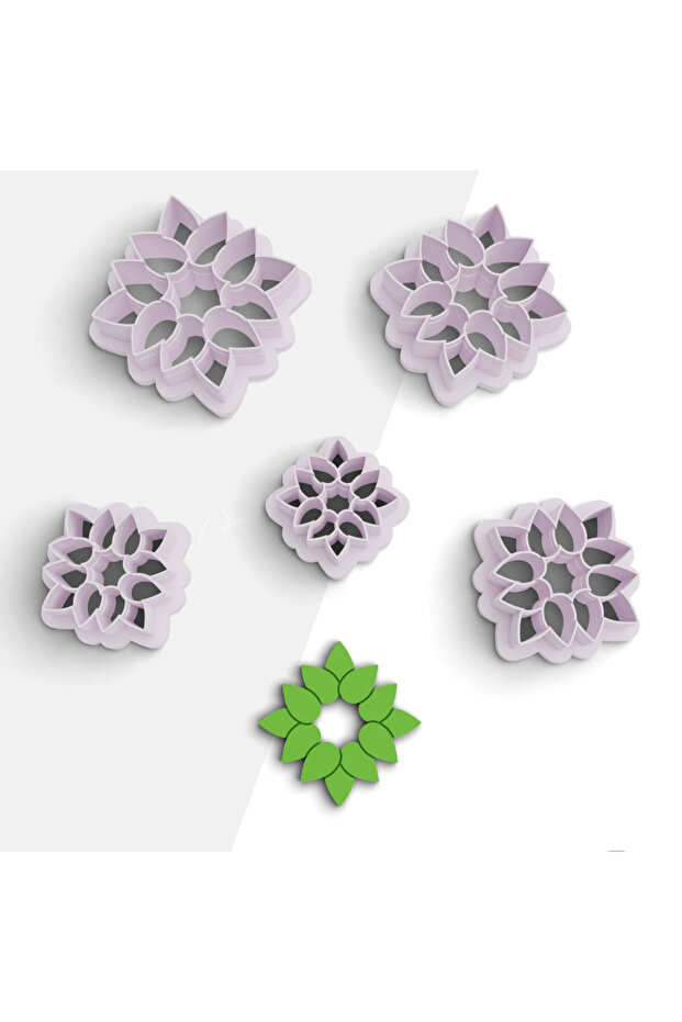Leaf Wreath Shaped Polymer Clay Cutting Mold, Earring Mold, Jewelry Mold, Clay Cutter, No:1108