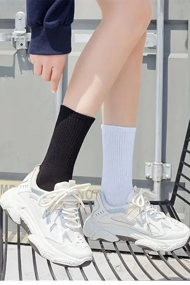 Plain Tennis College Socks Set