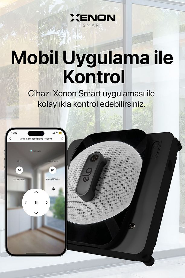 Elo Akıllı Cam Silme Robotu Uzaktan Kumandalı Ve Mobil App Kontrollü Wi-fi Cam Temizleyici X8681 - 4