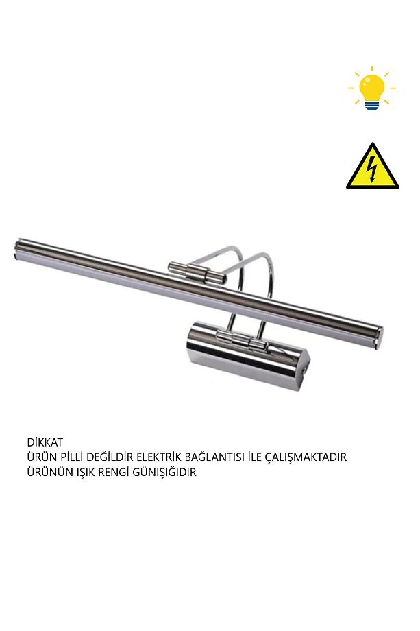 Resim,tablo, Ayna Üstü Banyo Ledli Aplik 220v 5 Renk Krom Flüt Aplik 3000k Günışığı (PİLLİ DEĞİLDİR) - 1