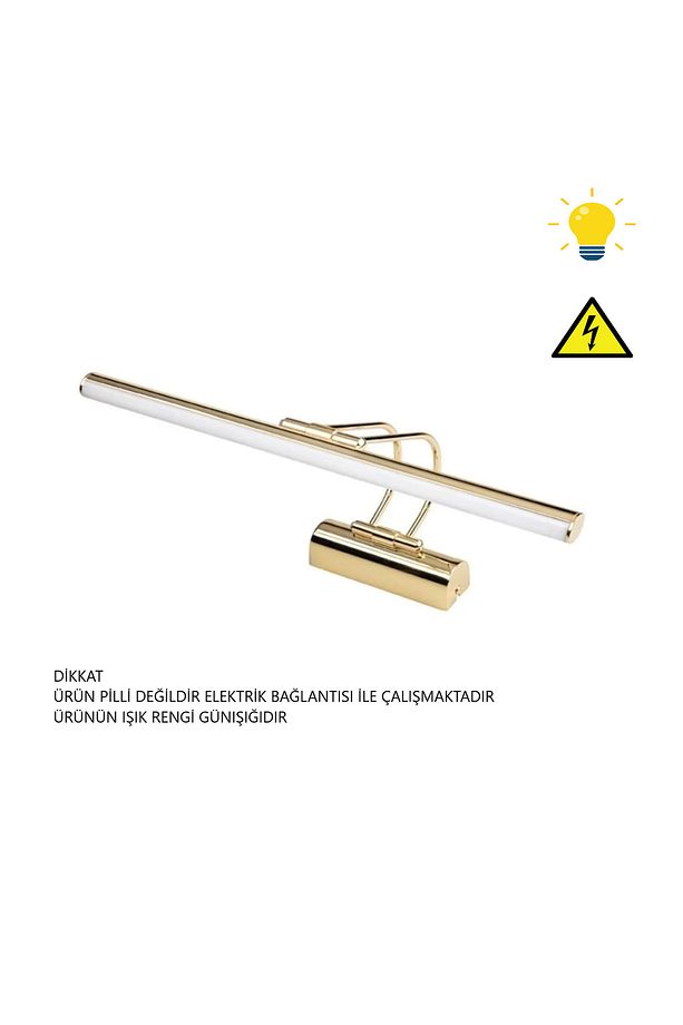 Resim,tablo,ayna Üstü Banyo Ledli Aplik 220v 5 Renk Gold Flüt Aplik 3000k Günışığı (PİLLİ DEĞİLDİR) - 1