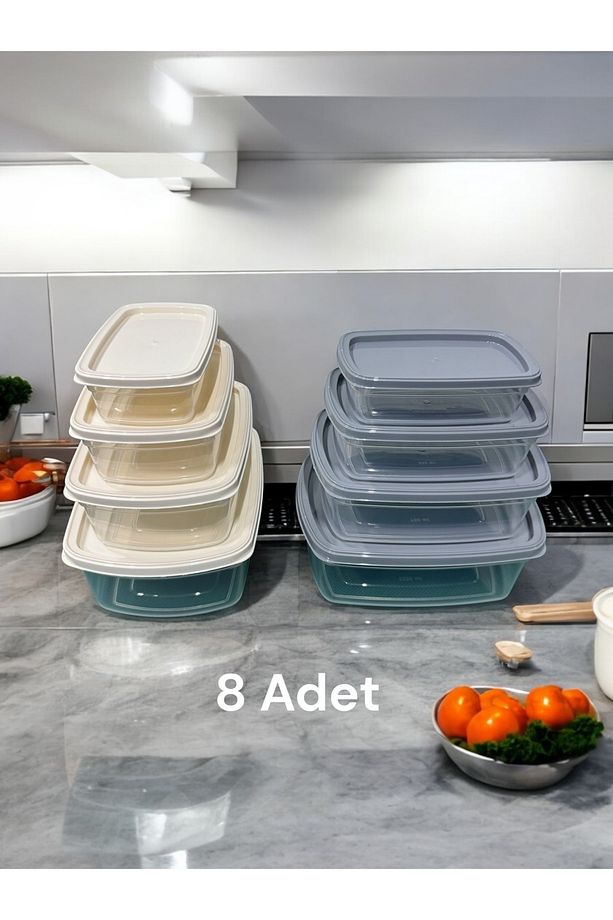 8'li Set Çok Amaçlı Saklama Kabı Easy Box 2x1220 2x750 2x430 2x225 ml - 2