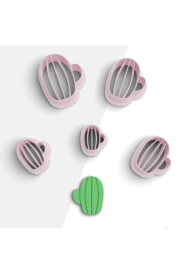 Cactus Shaped Polymer Clay Mold, Cookie Mold, Jewelry Mold, Clay Cutter, No:1137