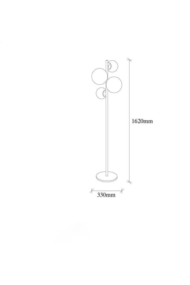 Gold 4 Camlı Tek Ayaklı Zemin Lambası Lambader - 7