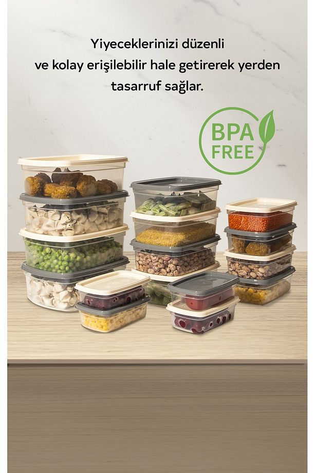 16'lı Set Çok Amaçlı Saklama Kabı Difriz Ve Mikrodalga Uyumlu Easy Box 4x1220 4x750 4x430 4x225 ml - 3