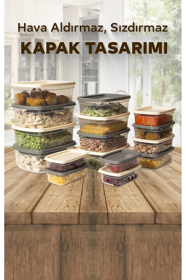 16'lı Set Çok Amaçlı Saklama Kabı Difriz Ve Mikrodalga Uyumlu Easy Box 4x1220 4x750 4x430 4x225 ml - 2