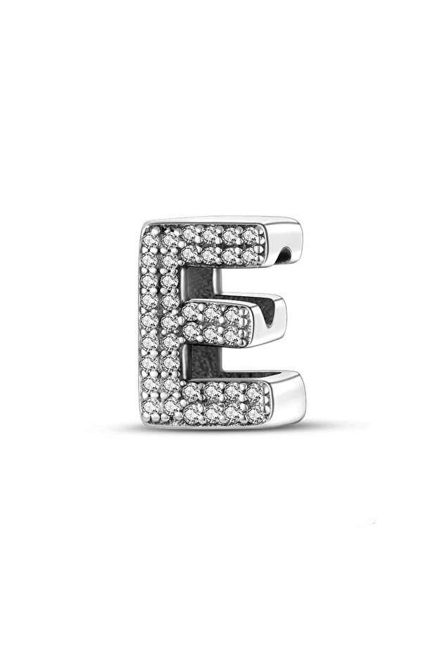 Taşlı E Harf Charm - 1