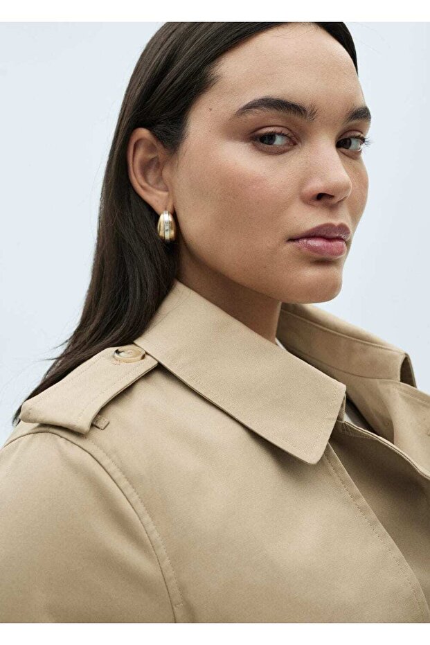 Klasik kemerli trençkot - 5