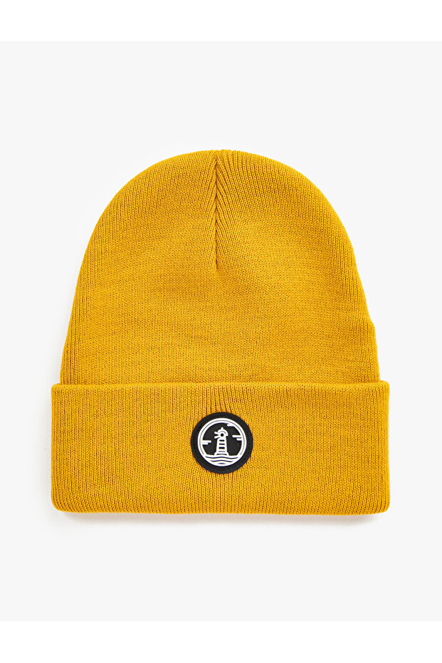 Label Detailed Knitted Beret