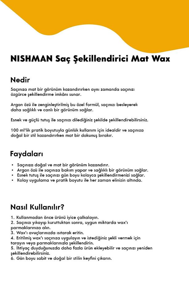 U1 Sert Tutuş Mat Wax / Special Edition 100 ML - 7