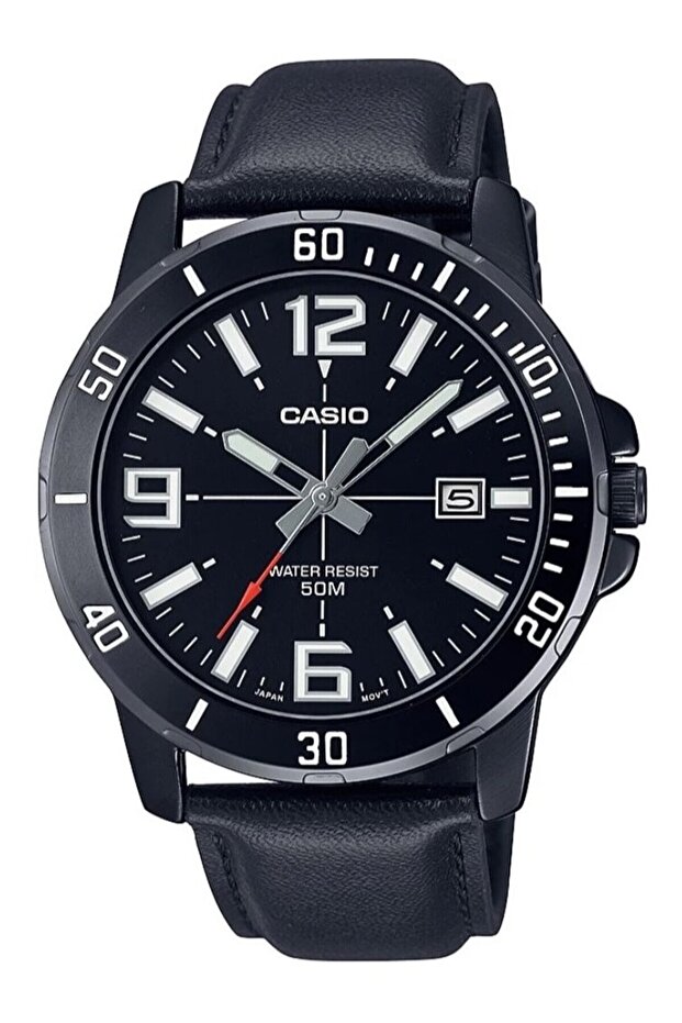 Case Black Numerals White Color Men's Wrist Watch
