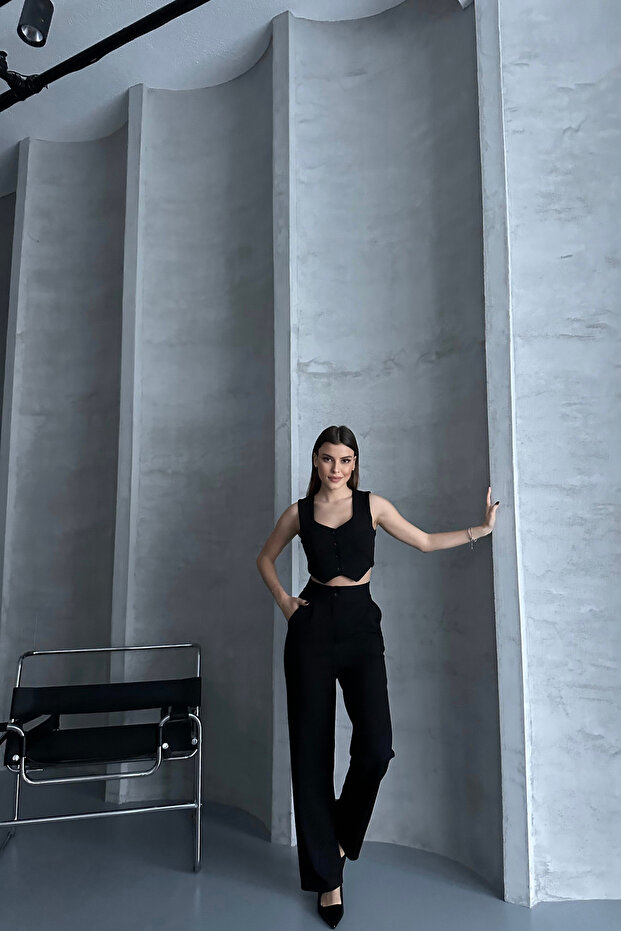 طقم بنطلون بالازو بأزرار - 2