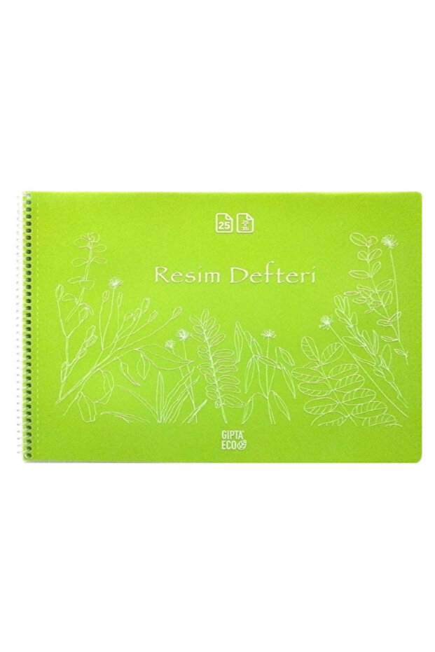 Gipta 25x35 cm plastic cover spiral-bound drawing notebook with tear-off closure and Velcro.