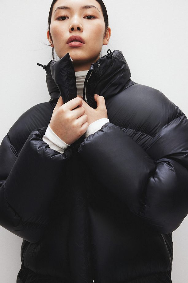 Kuş Tüyü Oversize Pofuduk Ceket - 3
