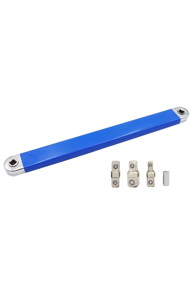 blue Versatile Extension Ratchet Wrench With 1/2", 1/4" And 3/8" Multi-Purpose Zero Offset Extension - 1