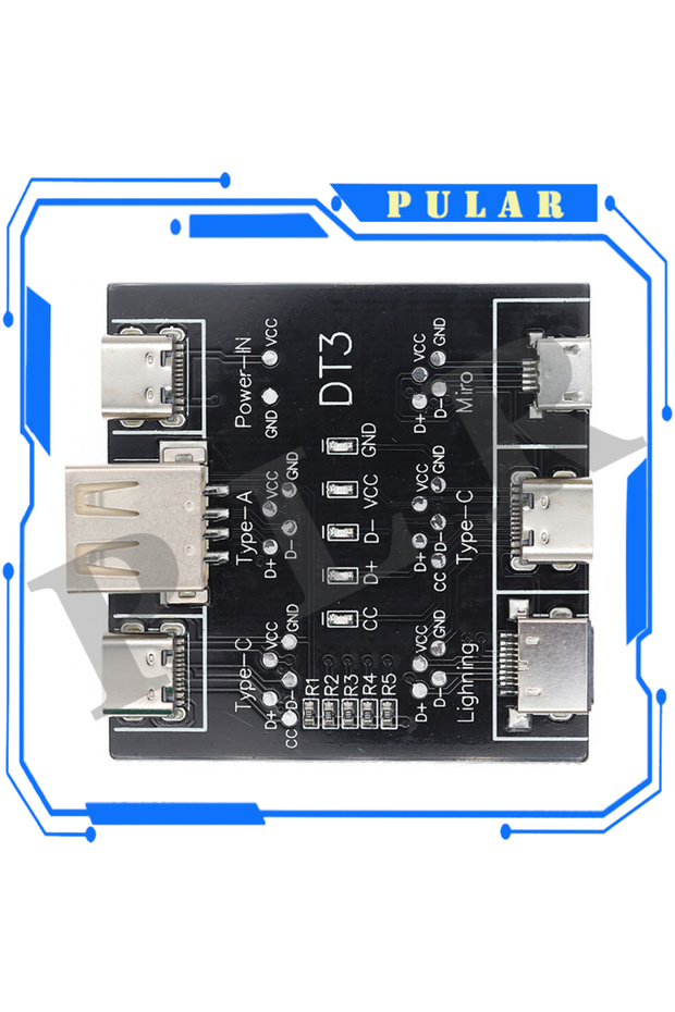 لوحة اختبار كابل البيانات PLR DT3، جهاز فحص USB للدوائر القصيرة والتشغيل/الإيقاف لأجهزة iOS وأندرويد وغيرها
