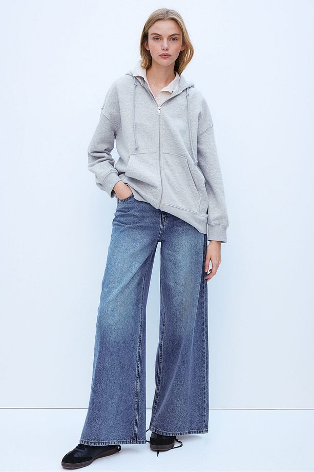 Kapüşonlu Ve Fermuarlı Oversize Üst - 3
