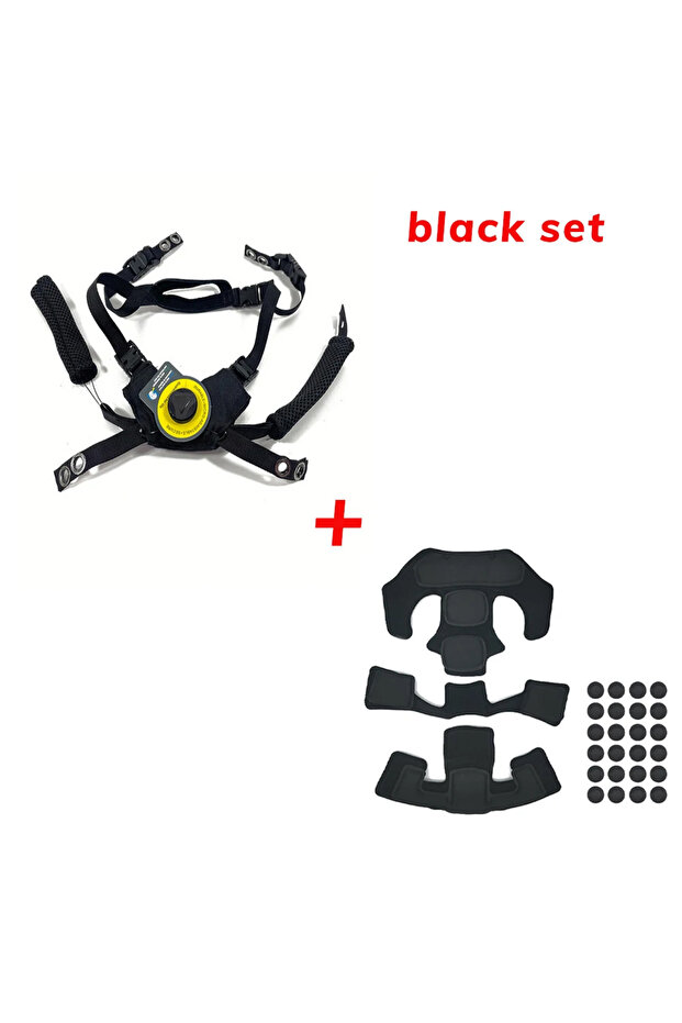 Black Set Tactical Helmet Hanging System Suspension Lanyard Chin Strap for Team Wendy FAST MICH Tact