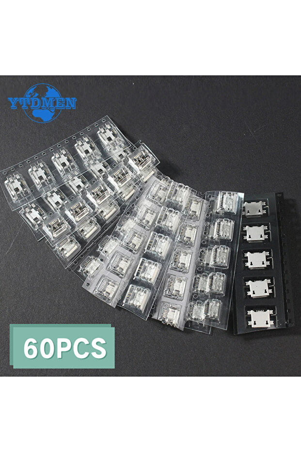 مجموعة متنوعة من 60 قطعة من موصلات المقبس 5 دبابيس وموصلات مقبس USB الصغير 12 طرازًا SMD DIP