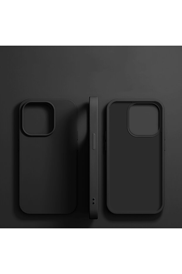 غطاء هاتف فاخر من السيليكون السائل باللون الأسود لهاتف iPhone 16 Pro Max، متوافق مع iPhone 11 و13 و12 و14 و15 و16 Pro Max
