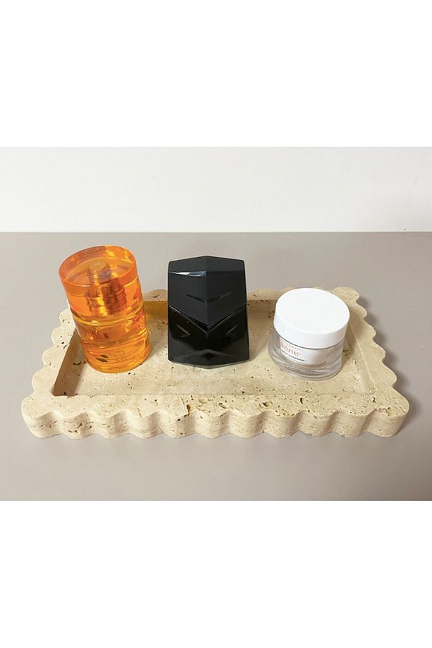Traverten Görünümlü Polyester Sunum Servis Tabagi Tepsisi - 3
