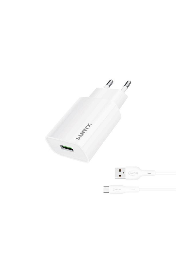 2.6a Usb-a Girişli Type-c Şarj Aleti Seti Beyaz S-27 - 1