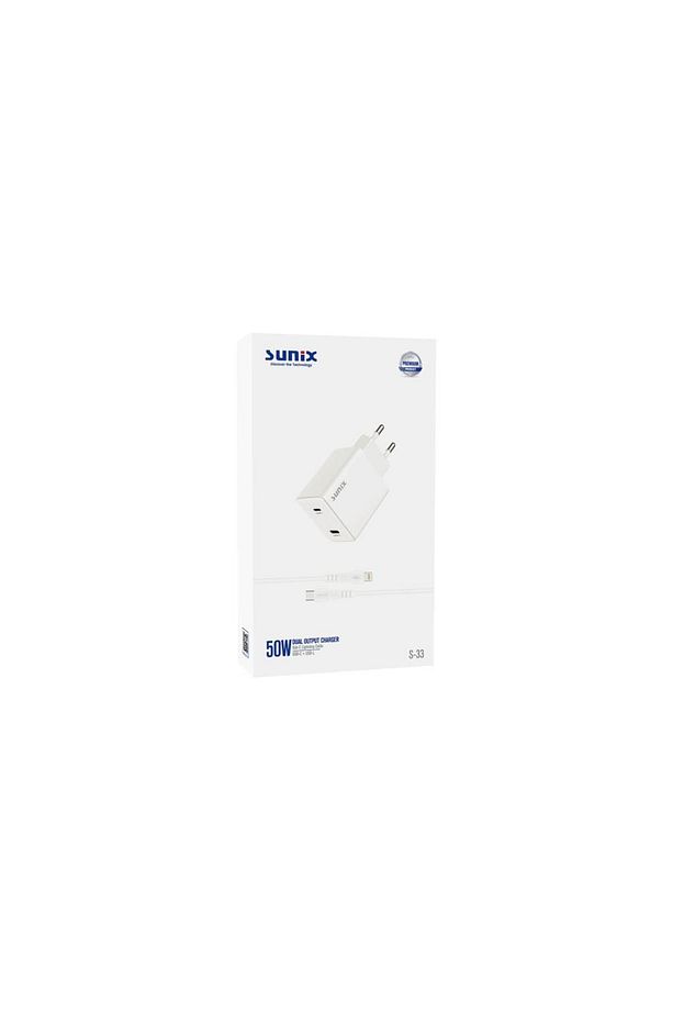 50w Usb-c Ve Usb-l Çift Çıkışlı Type-c Lightning Şarj Aleti Seti S-33 - 3