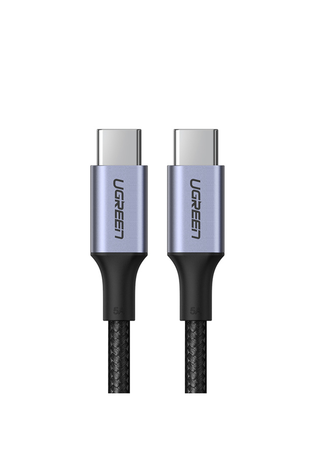 Usb-c 100w 5a Qc Pd Örgülü Hızlı Şarj Kablosu, 1 Metre, Siyah - 90120 - 2