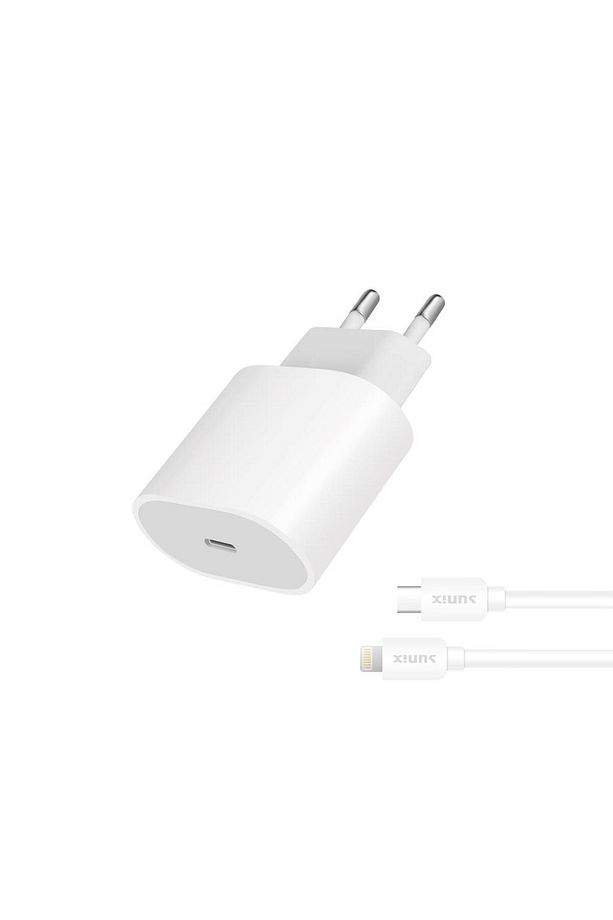 Pd 20w Usb-c Girişli Type-c / Lightning Hızlı Şarj Aleti Seti Beyaz S-26 - 1