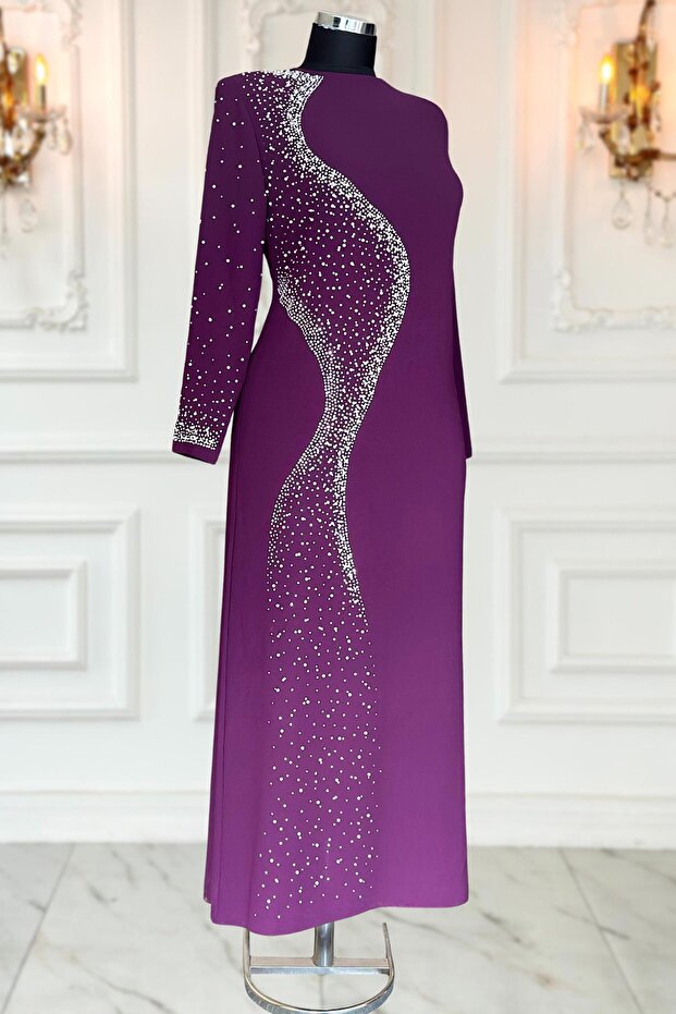 Didar Tesettür Abiye Mürdüm - 1