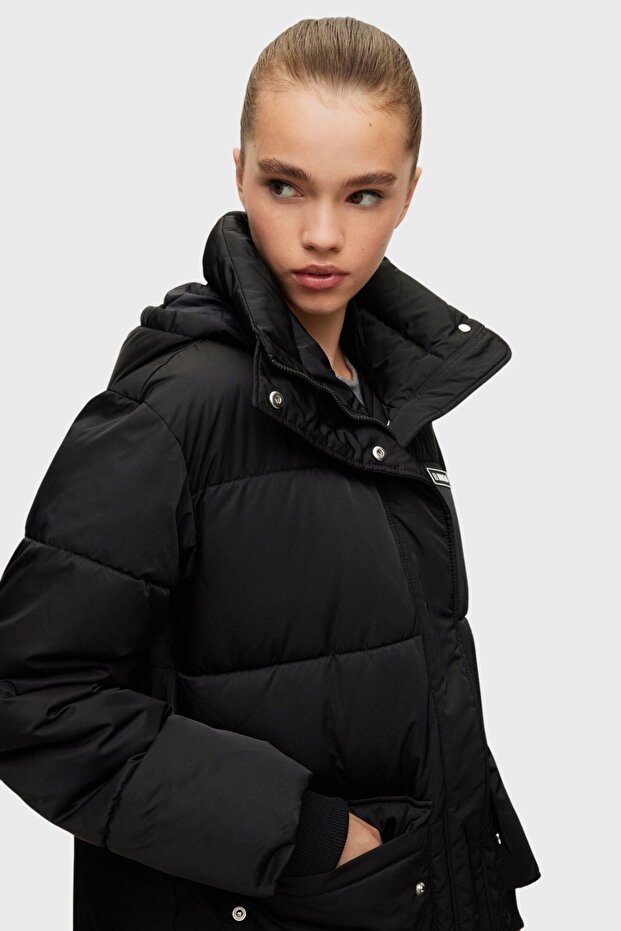 Kadın Kapşonlu Mont - 5