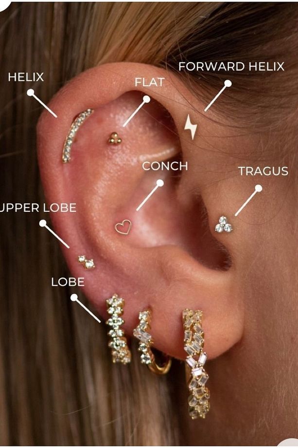 Aşk Kalp Gold Siyah Renk Çelik Tragus Helıx Lobe Piercing Tek Adet Gönderilir - 8