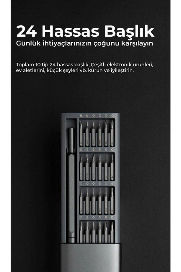 24'lü Hassas Mıknatıslı Tornavida Seti Elektronik Saat Bilgisayar Tamir Tornavidası - 4