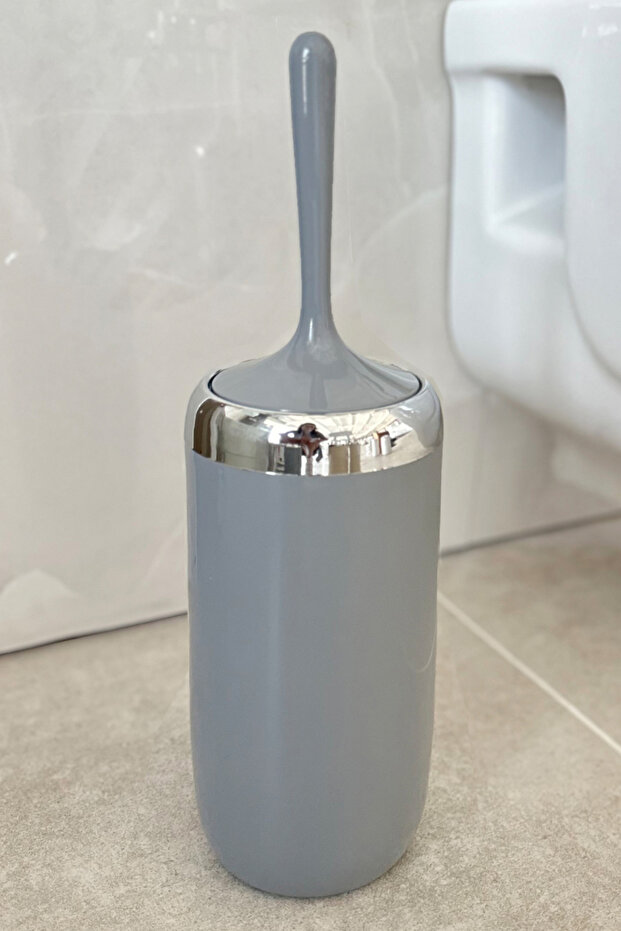 Lima Toilet Brush Gray with Chrome Decor