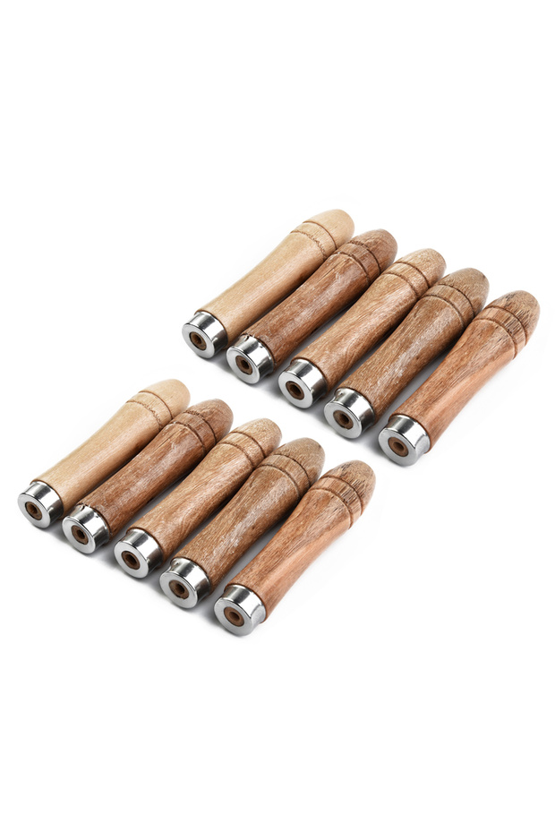10pcs 10pc Wooden File Handle Replacement Strong Metal Collar For File Craft Tool 9cm Wood Rasp Wood