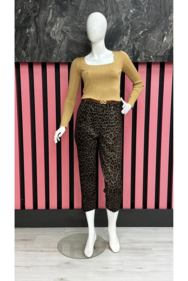 Leopar Desenli Pantolon