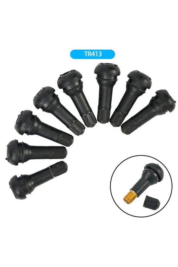 10Pcs TR413 Snap In Type Valve Tool Set Tubeless Tyre Valves Stems Valve Stems Car ...