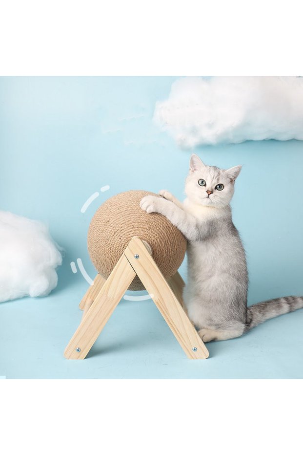 Small V type Cat Scratching Ball Toy Kitten Sisal Rope Ball Board Grinding Paws Toys Cats Scratcher