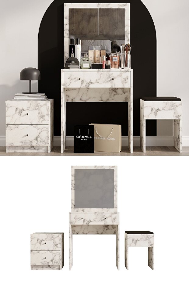 NİCE MAKYAJ MASASI CARRARA MARBLE - 1