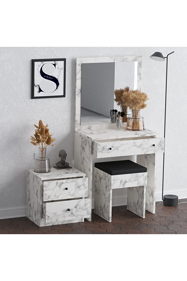 NİCE MAKYAJ MASASI CARRARA MARBLE - 2