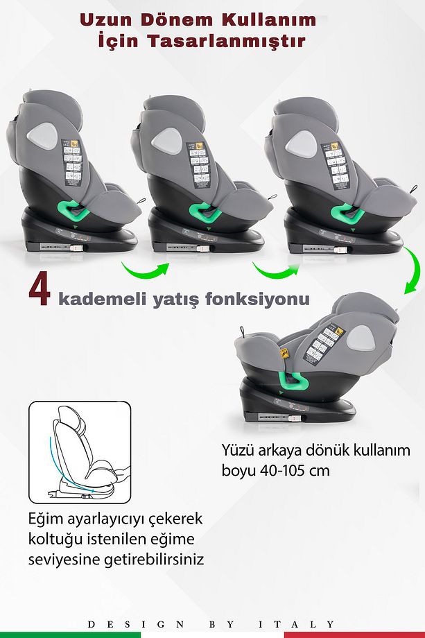 Tronfix 360 Derece Dönebilen 0-36 Kg Isofixli I-size Oto Koltuğu - 8