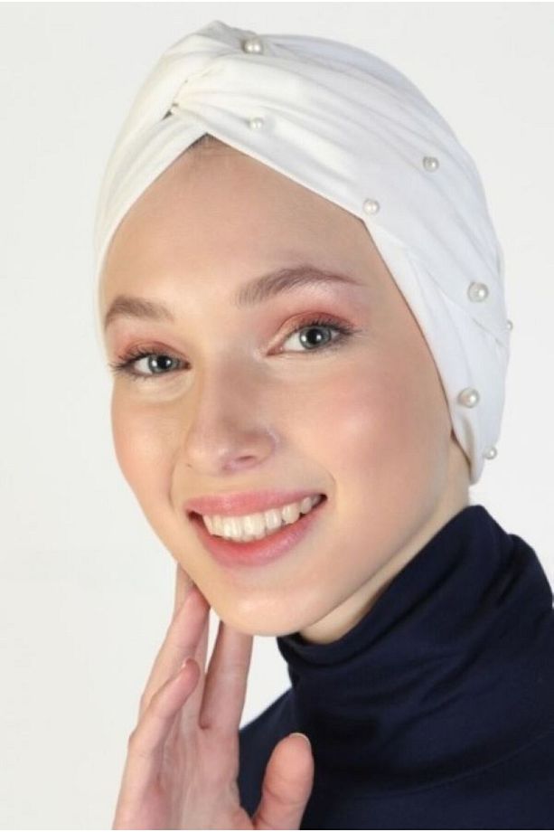 İncili Dolama Bone - Ekru - 5