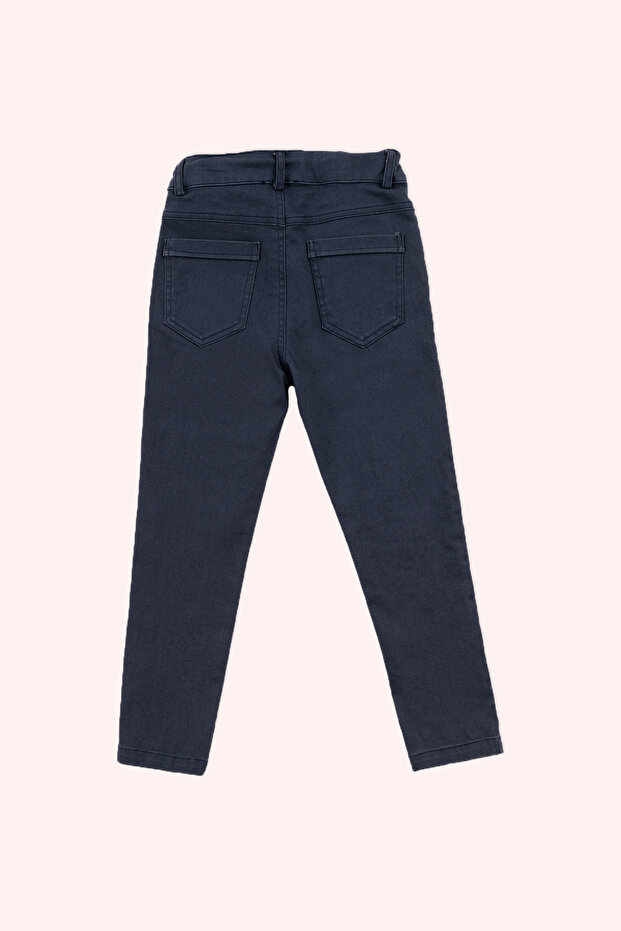 Boys' Navy Blue Button Pants - 5