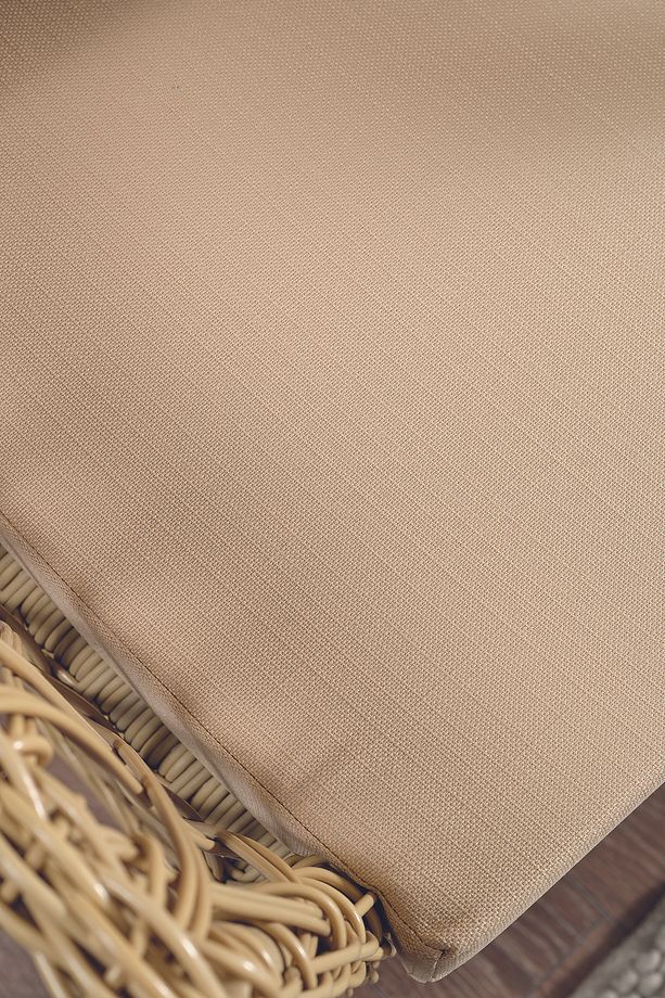 Icon Rattan Bahçe Balkon Oturma Takımı 2+1+1+Camlı Masa Cappuccino - 6
