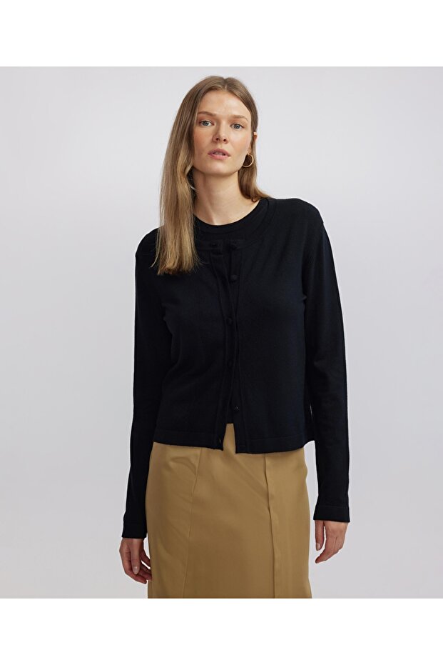 Basic triko hırka - 1