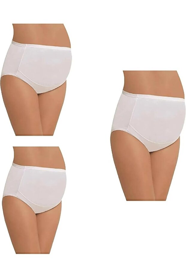Flexible Maternity Panties - Recovery, Double Layer, Net Barrier, 3-Pack White